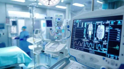 Fototapeta premium Cuttingedge medical devices, advanced healthcare technology, innovative treatment tools, modern medical equipment, futuristic healthcare solutions