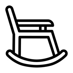 Rocking Chair Vector Line Icon Design