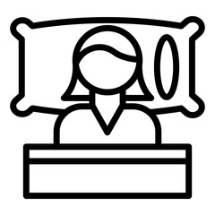 Sleeping Vector Line Icon Design