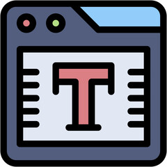 Vector Icon web, browser, Editor, text, type