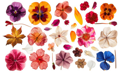 Fototapeta premium Assortment of Pressed Flowers and Petals