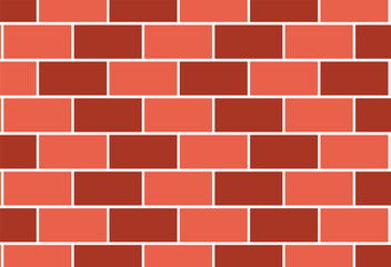 Brick pattern. Seamless vector orange color brick wall background. Red bricks wall vector wallpaper texture.
