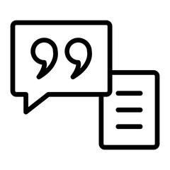 Quotation Vector Line icon design