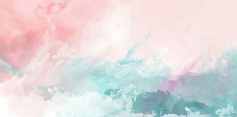 The background and banner have an abstract watercolor color palette of blue purple pink colors with liquid fluid texture