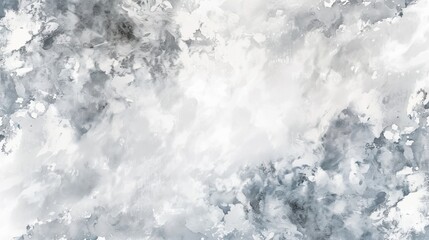 Fototapeta premium Watercolor background with distressed clouds and faux grunge, soft gray and silver vintage colors