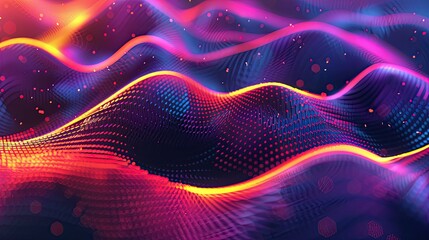 Digital wave patterns with a neon glow
