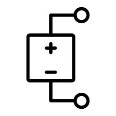 DC Voltage Source Vector Line Icon Design