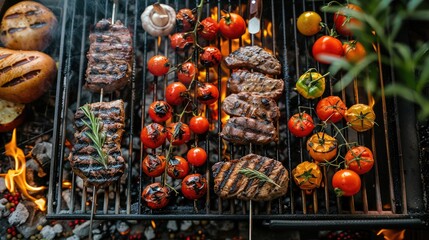 Father's Day barbecue with tools and festive decorations