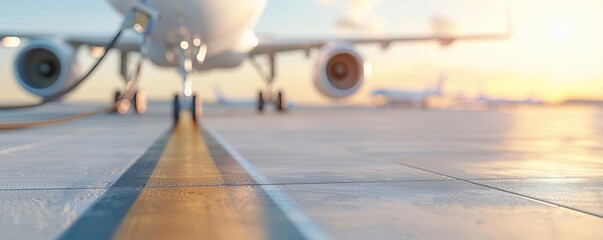 Closeup of refueling nozzle and airplane wing, industrial design, aviation maintenance, detailed textures