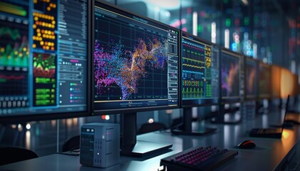 Fototapeta premium computational aspect of proteomics, where data analysis plays a crucial role in interpreting complex protein data sets
