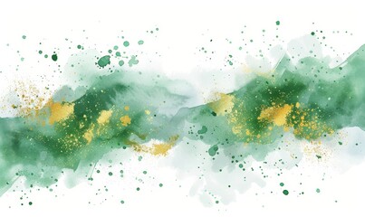 Paint spilled onto paper by brush. Golden shiny Christmas and Liquid marble texture. Fluid art luxury wallpaper for background or invitation design.