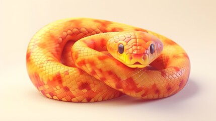 Obraz premium cartoon corn snake isolated on white. 