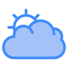 Vector Icon Cloud, cloudy, sun, weather, summer