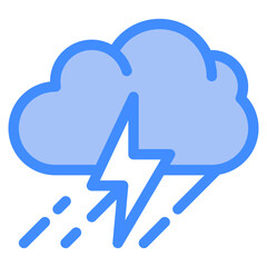 Vector Icon rain, Cloud, danger, lightning, nature
