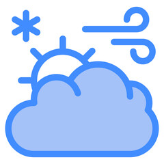 Vector Icon Cloud, weather, wind, windy, sun