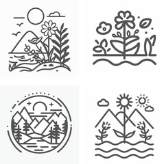 nature flower line icon