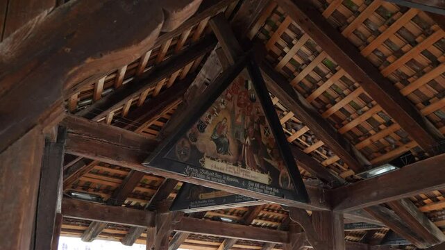 A shoot showing one of the Danse paintings under the roof