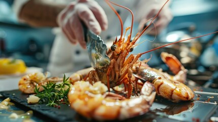 close up seafood. Selective focus