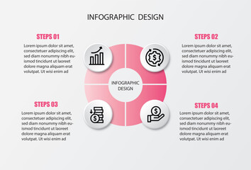 Infographic design abel design template process diagram, presentations, workflow layout, banner, flow chart, info graph. Concept of business model successive steps. pastel graphic elements.

