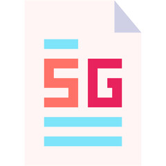 Vector Icon Document, Technology, 5G, internet, wireless