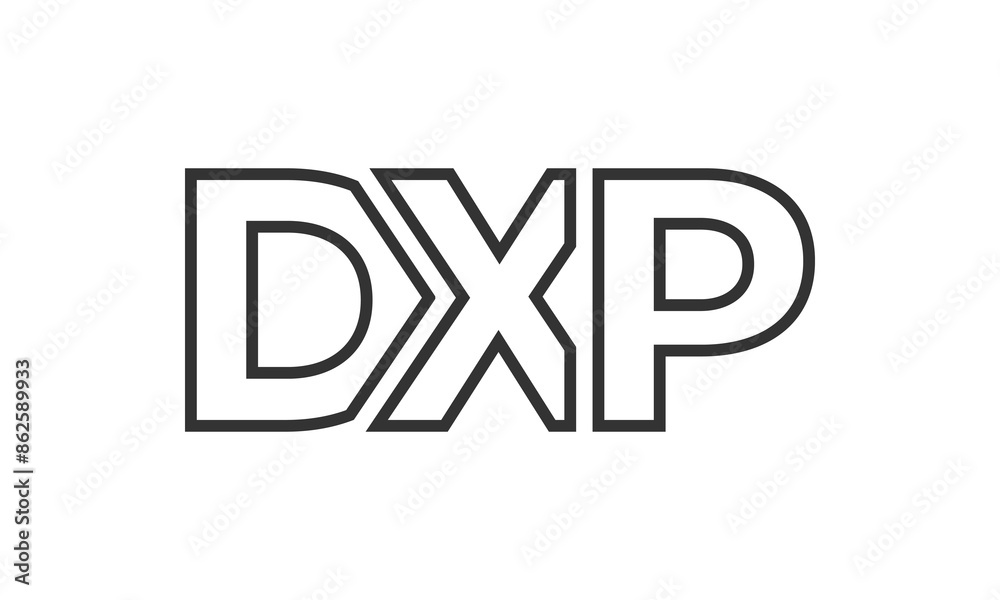 Poster dxp logo design template with strong and modern bold text. initial based vector logotype featuring s