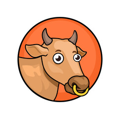 Cow Farm Animal Mascot Cartoon Illustration Vector