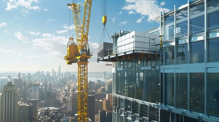 city constructions, blue sky, prosper