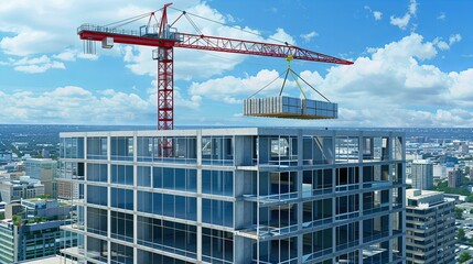 city constructions, blue sky, prosper
