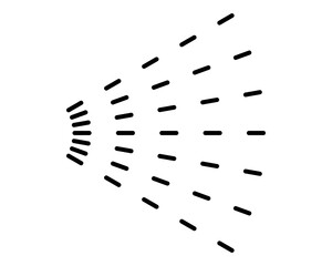 Spray icon of aerosol or airbrush for water gas nozzle steam, perfume deodorant, graffiti paint. Sign shower drops, disinfection, cleaning.