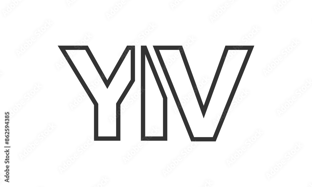 Fototapete yiv logo design template with strong and modern bold text. initial based vector logotype featuring s