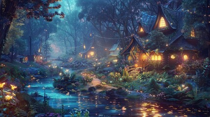 Obraz premium A house with a porch and a path leading to it. Generate AI image