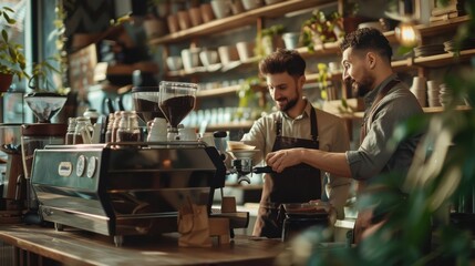 The two baristas at work