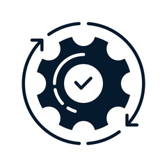 Concept of optimal work or automation or productivity methodology. Vector linear icon isolated on white background.