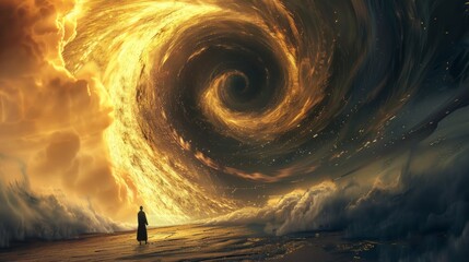 Artistic representation of a whirlwind using the golden ratio.