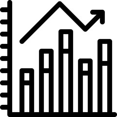 graph, bar chart, analytics, business graph, increase Icon