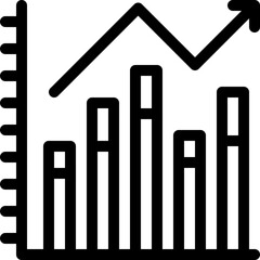 graph, bar chart, analytics, business graph, increase Icon