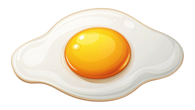 recommend clip art: Isolated fried egg vector illustration with a bright yellow yolk on a white