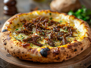 Fancy Pizza with mozzarella and crickets