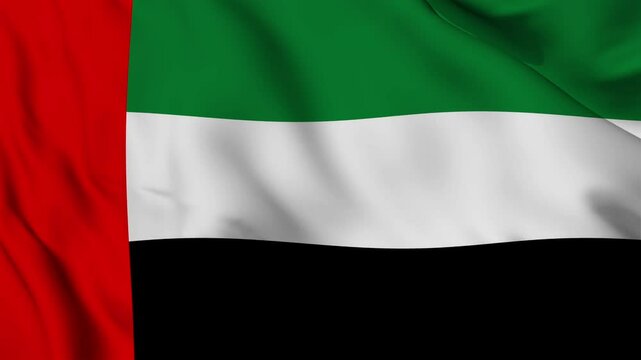 A beautiful view of the United Arab Emirates flag video. 3d flag waving video. 4K	