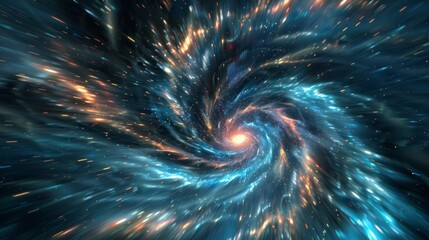 Chaotic swirl of super speed, absorbing artificial irregularities..