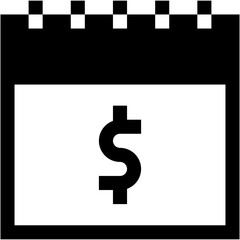 Vector Icon Calendar, schedule, time and date, dollar, currency