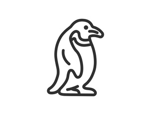 ペンギンのアイコン（線画）のイラスト
