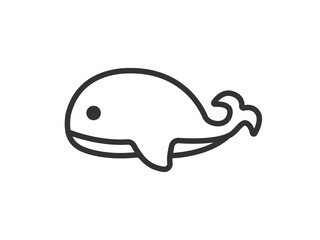 クジラのアイコン（線画）のイラスト