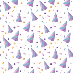 Confetti Holiday Decor Seamless Background. Perfect for Party Invitations, Festive Packaging, and Celebration Designs.