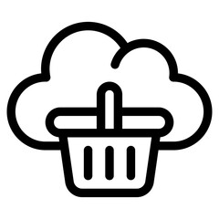 basket, cloud, Cloud Service, networking, information technology Icon