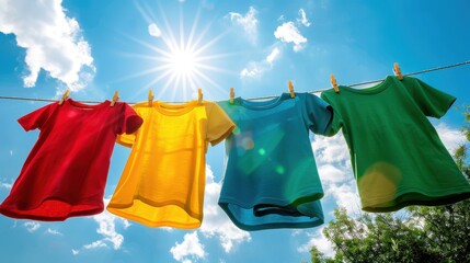 The colorful t-shirts on line