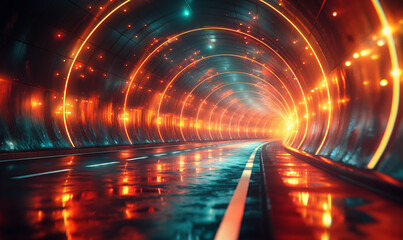 Obraz premium Illuminated Tunnel Passage