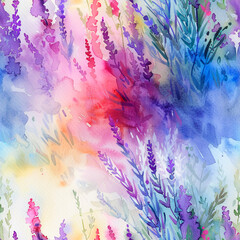 Obraz premium seamless watercolor floral primitive wallpaper