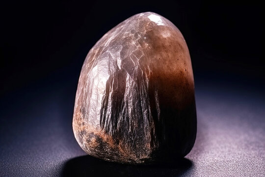 Poudretteite is a rare precious natural stone on a black background. AI generated. Header banner mockup with space.