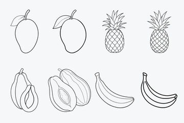 set of fruits and vegetables